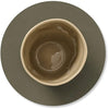 LIND DNA Onderzetter Nupo - Leer - Army Green - ø 10 cm