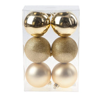 Cosy @Home Kerstballen Rose goud ø 8 cm - 6 Stuks