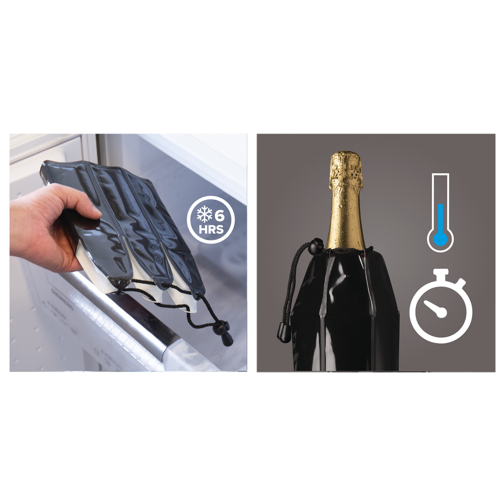 Vacu Vin Wijn- en Champagnekoeler Active Coolers - Sleeve - Platinum - 2 stuks