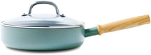 GreenPan Hapjespan - Sauteuse - met deksel - Mayflower - ø 24 cm / 2.6 liter - keramische anti-aanbaklaag