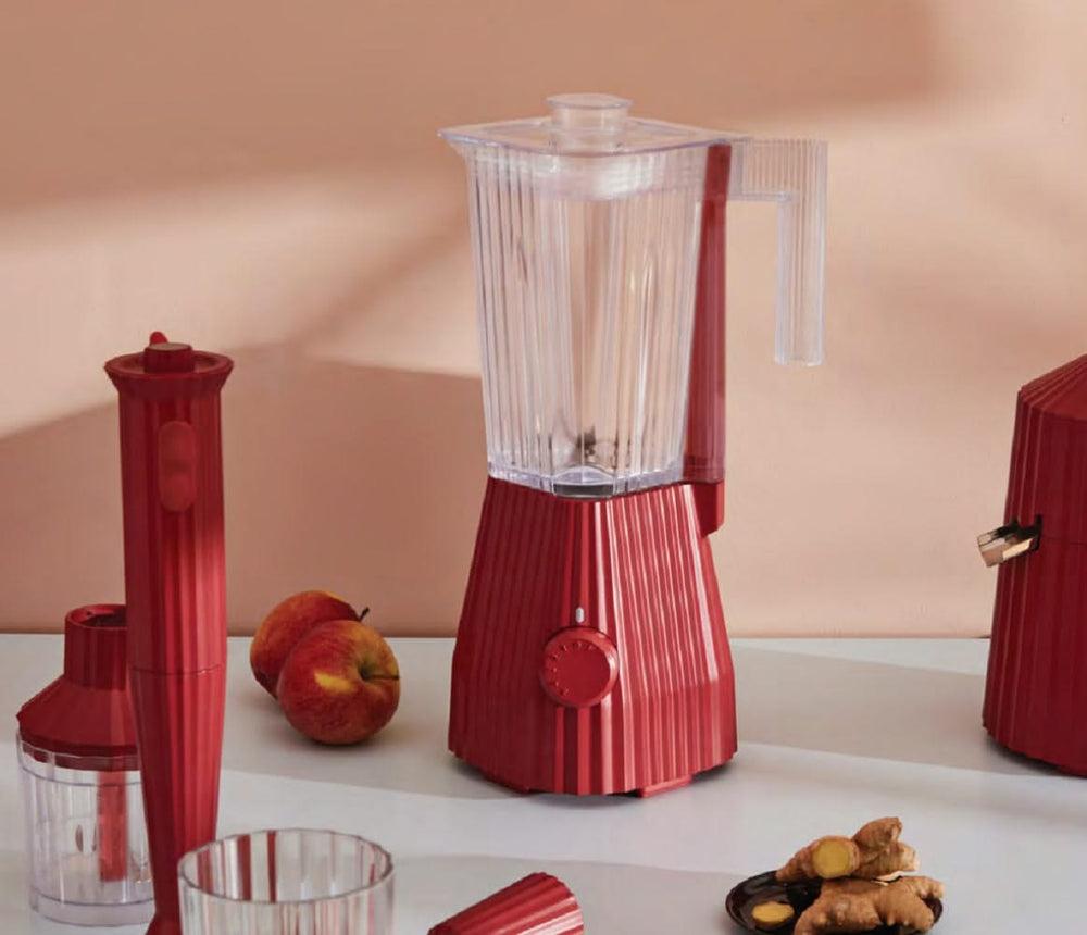 Alessi Blender Plissé - 5 snelheden + turbostand - Rood - Michele de Lucchi - 1.5 liter - MDL09 R