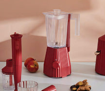 Alessi Blender Plissé - 5 snelheden + turbostand - Rood - Michele de Lucchi - 1.5 liter - MDL09 R