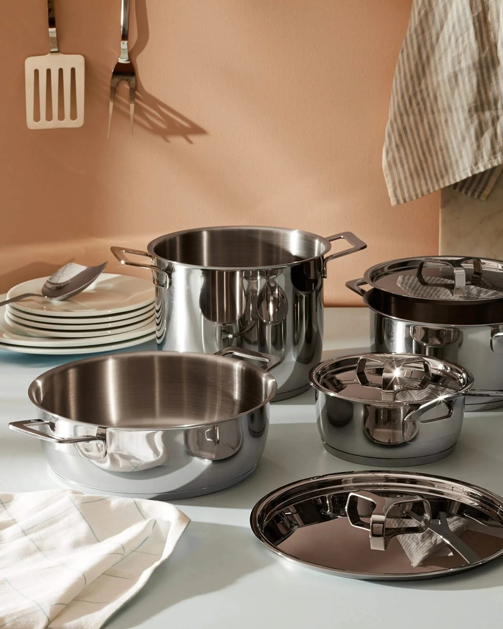 Alessi Pannenset Pots&Pans - AJM100S9 - 6-delig - door Jasper Morrison