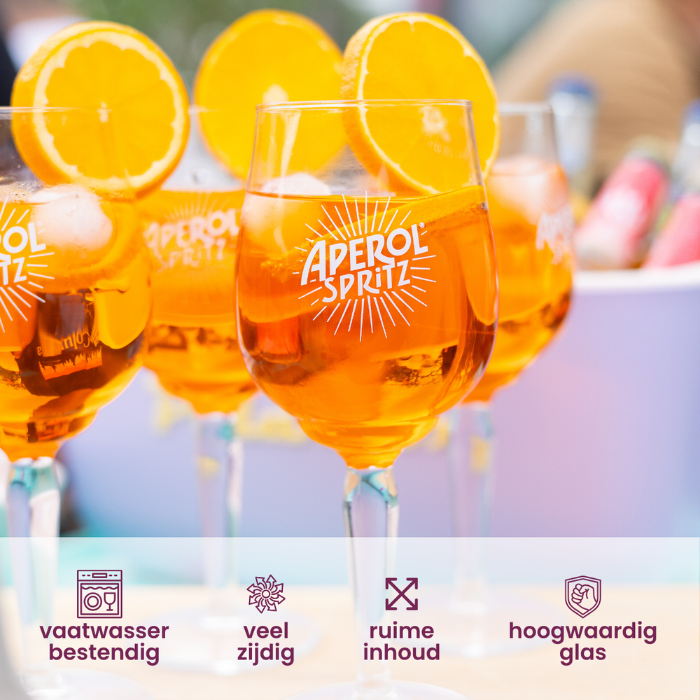 Aperol Spritz Glazen - 450 ml - Officieel Glas - 6 stuks