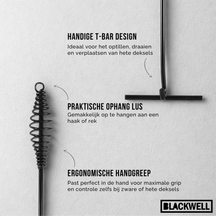 Blackwell Deksellifter voor Braadpan - Dutch Oven - Zwart Staal - 42 cm