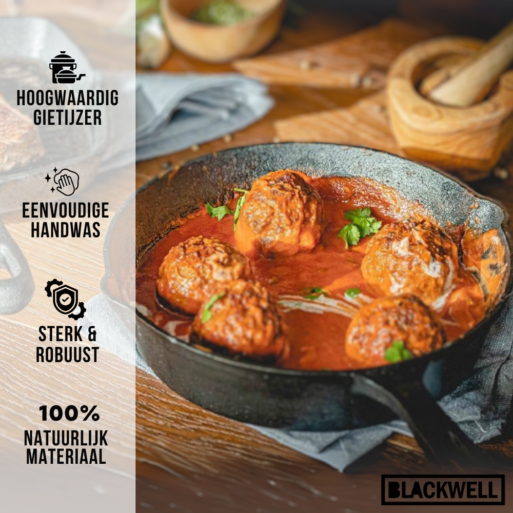 Blackwell Koekenpan Gietijzer / Skillet ø 25 cm - zonder anti-aanbaklaag