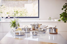 Beka Hapjespan met 2 zijgrepen & glazen deksel - Sauteerpan - Cicla - RVS - ø 28 cm - zonder anti-aanbaklaag - geschikt voor alle warmtebronnen