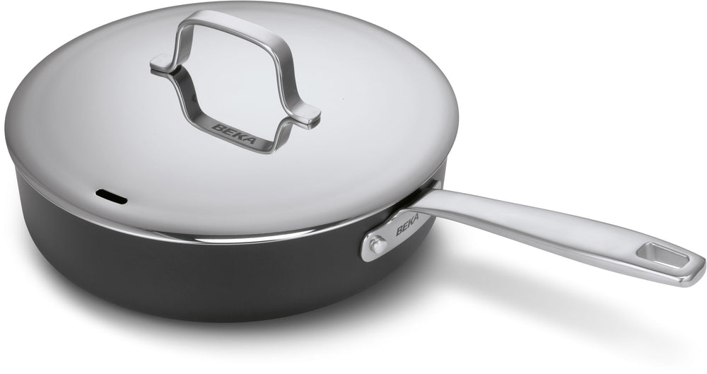 Beka Hapjespan / Sauteerpan met deksel en lange greep Maestro Alu ø 24 cm - keramische anti-aanbaklaag
