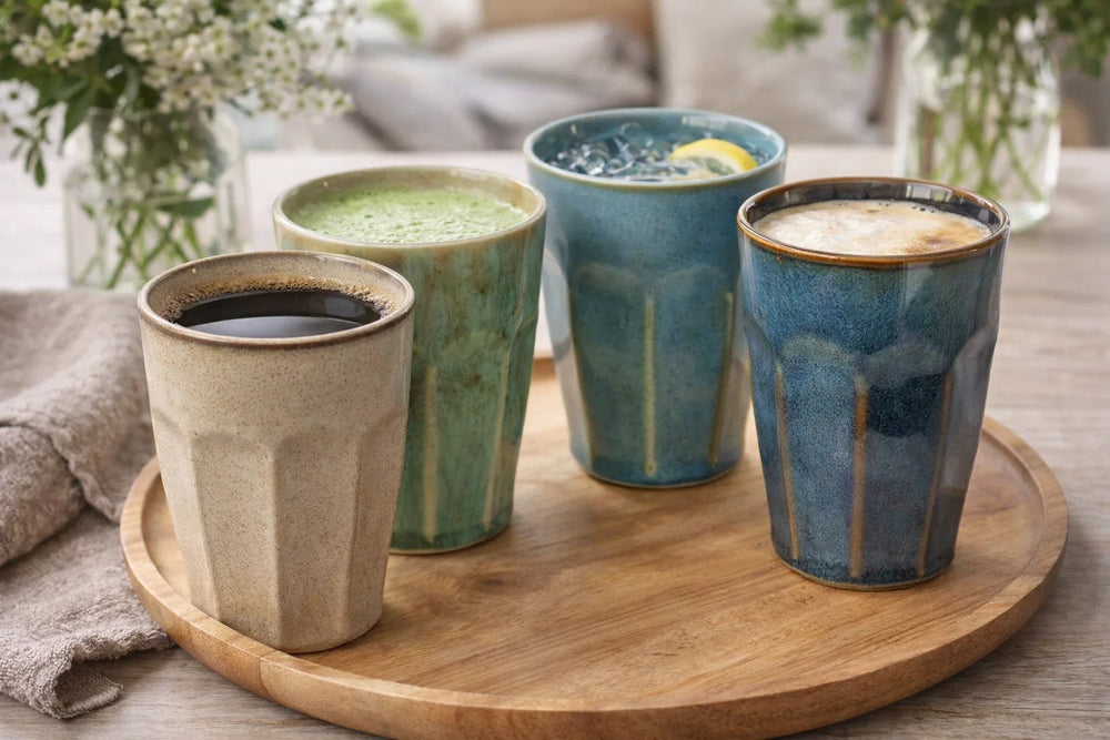 Cookinglife Koffiebeker - Cappuccinokopjes - Aardewerk 330 ml - 4 stuks