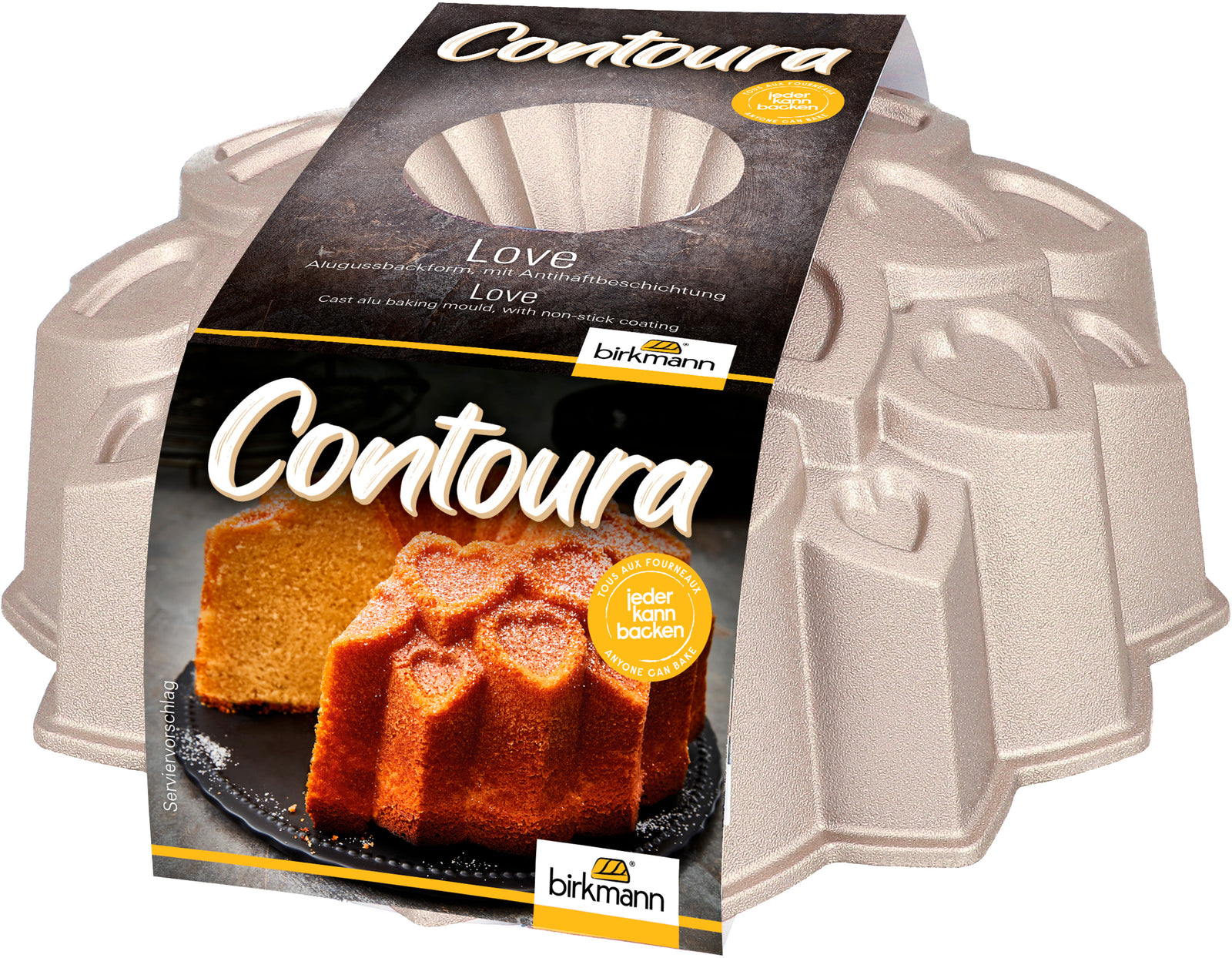 Moderne Cakevorm Birkmann Contoura Taartvorm - Gegoten Aluminium, 26 Cm, Met Anti-aanbaklaag En Recept, Bronskleurig Hittebestendig Tot 200°C Moderne Cakevorm Birkmann Contoura Taartvorm - Gegoten Aluminium, 26 Cm, Met Anti-aanbaklaag En Recept, Bronskleurig Hittebestendig Tot 200°C