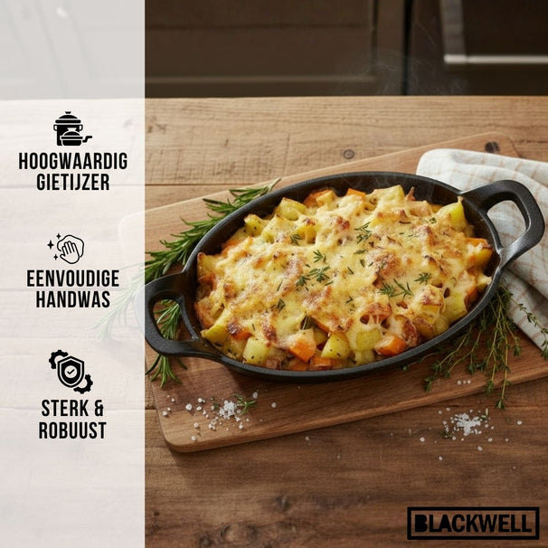 Blackwell Ovenschaal Cast Iron Gietijzer Ovaal 21 x 15 x 4 cm - zonder anti-aanbaklaag