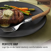 Blackwell Steakbestek Laguiole - Steakmessen & Steakvorken - Olijfhout - 12 Stuks