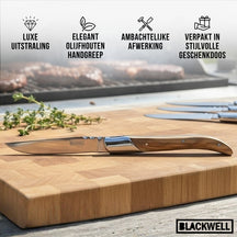 Blackwell Steakbestek Laguiole - Steakmessen & Steakvorken - Olijfhout - 12 Stuks