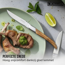Blackwell Steakbestek Laguiole - Steakmessen & Steakvorken - Olijfhout - 12 Stuks