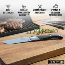 Blackwell Steakbestek Laguiole - Steakmessen & Steakvorken - Pakkahout - 12 Stuks