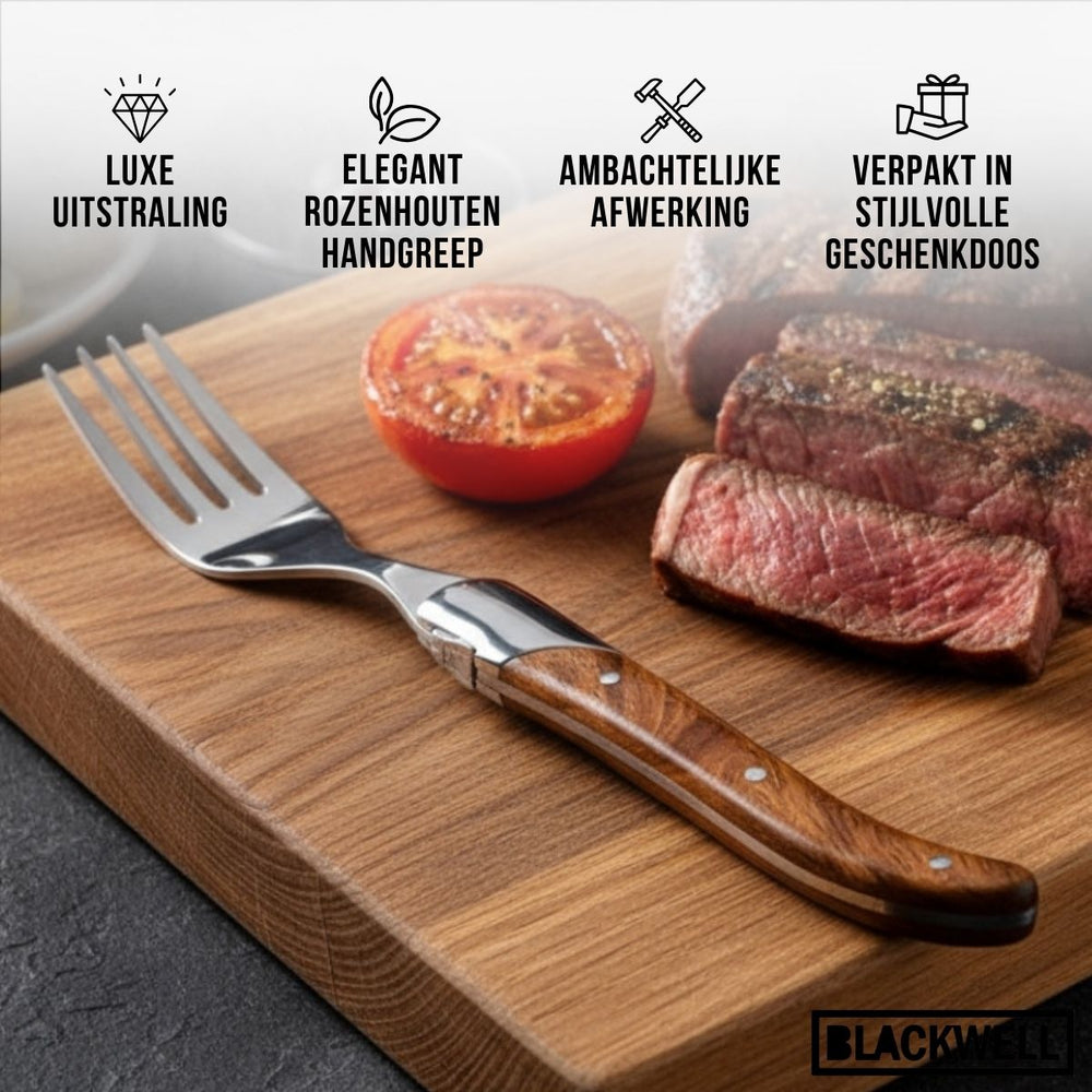 Blackwell Steakvorken Laguiole - Rozenhout - 6 Stuks