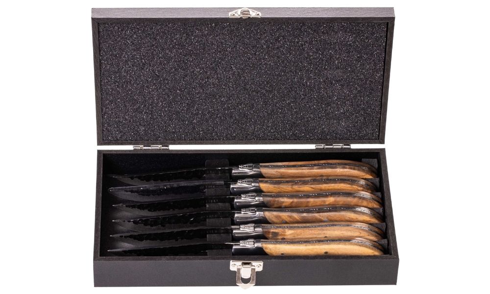 Blackwell Steakmessen Laguiole - Raw Black - Olijfhout - 6 Stuks