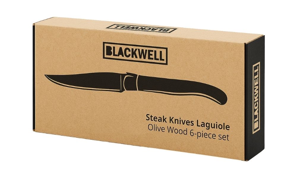 Blackwell Steakbestek Laguiole - Steakmessen & Steakvorken - Olijfhout - 12 Stuks