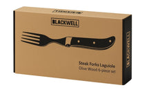 Blackwell Steakbestek Laguiole - Steakmessen & Steakvorken - Olijfhout - 12 Stuks