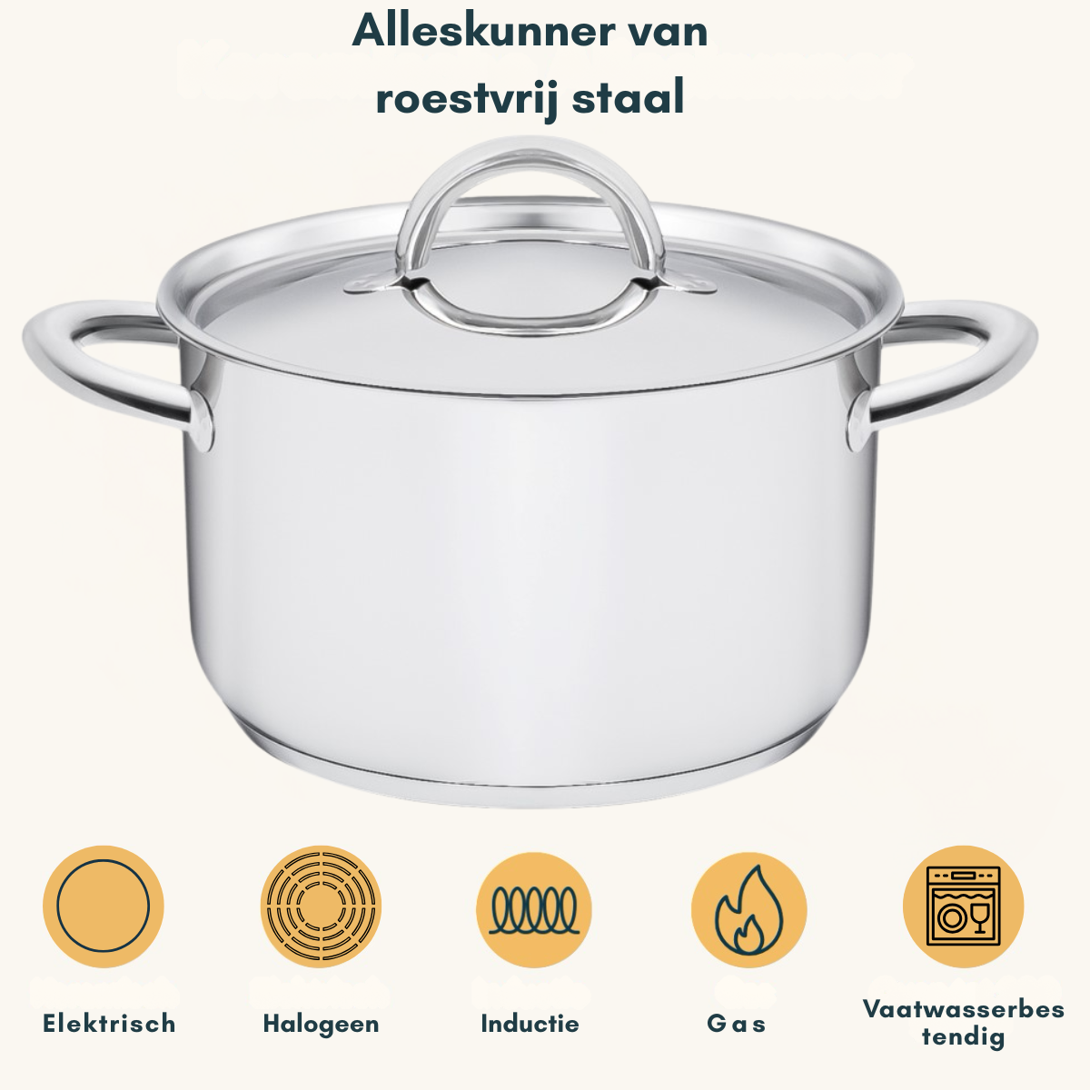 Sola Pannenset Blizz - RVS - Kookpan ø 16, 18, 20 cm & Steelpan ø 16 cm - Inductie geschikt - 4 Delig Sola Pannenset Blizz - RVS - Kookpan ø 16, 18, 20 cm & Steelpan ø 16 cm - Inductie geschikt - 4 Delig
