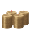 Bolsius Stompkaars Shimmer Gold - 8 cm / ø 7 cm - 4 Stuks