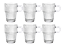 Bormioli Rocco Latte Macchiato Glazen - Irish Coffee Glazen - Koffiekopjes met oor - Stapelbaar - Barshine 315 ml - 6 Stuks