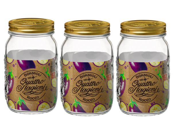 Bormioli Rocco Weckpot Quattro Stagioni - ø 8.6 cm / 1 liter - 3 stuks