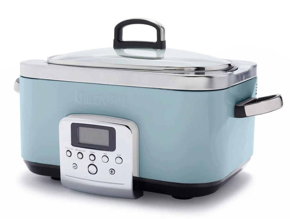 GreenPan Slowcooker - 6.0 liter - Blue Haze - keramische anti-baklaag