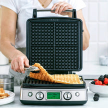 GreenPan Wafelijzer - RVS - inclusief 2 sets wafelplaten - Keramische anti-baklaag