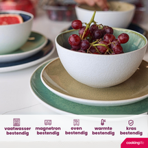 Cookinglife Serviesset Belize - 18-delig / 6 personen - 6 dinerborden ø 25 cm, 6 ontbijtborden ø 21 cm, 6 soepkommen ø 15 cm