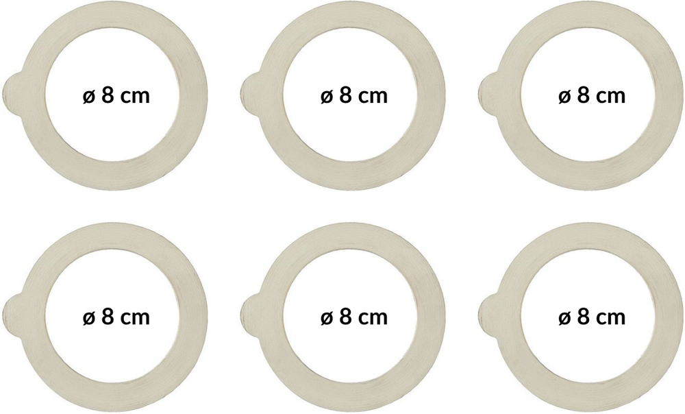 Bormioli Rocco ring voor weckpot Fido ø 8 cm - 6 stuks