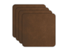 ASA Selection Onderzetters - Soft Leather - Dark Sepia - 10 x 10 cm - 4 Stuks