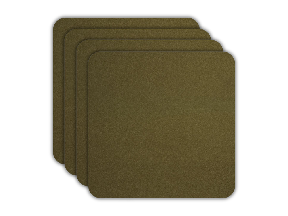 ASA Selection Onderzetters - Soft Leather - Khaki - 10 x 10 cm - 4 Stuks