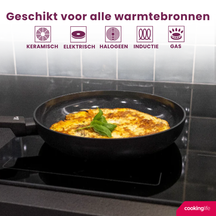Cookinglife Koekenpan Black Cera - ø 24 cm - keramische anti-aanbaklaag - geschikt voor alle warmtebronnen