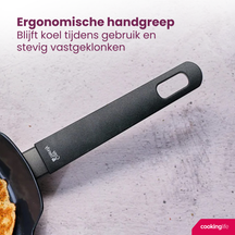 Cookinglife Koekenpan Black Cera - ø 24 cm - keramische anti-aanbaklaag - geschikt voor alle warmtebronnen