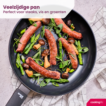 Cookinglife Koekenpan Black Cera - ø 24 cm - keramische anti-aanbaklaag - geschikt voor alle warmtebronnen