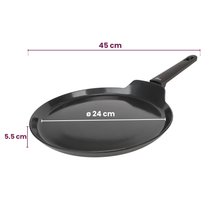 Cookinglife Pannenkoekenpan Black Cera Zwart - ø 24 cm - keramische anti-aanbaklaag - geschikt voor alle warmtebronnen