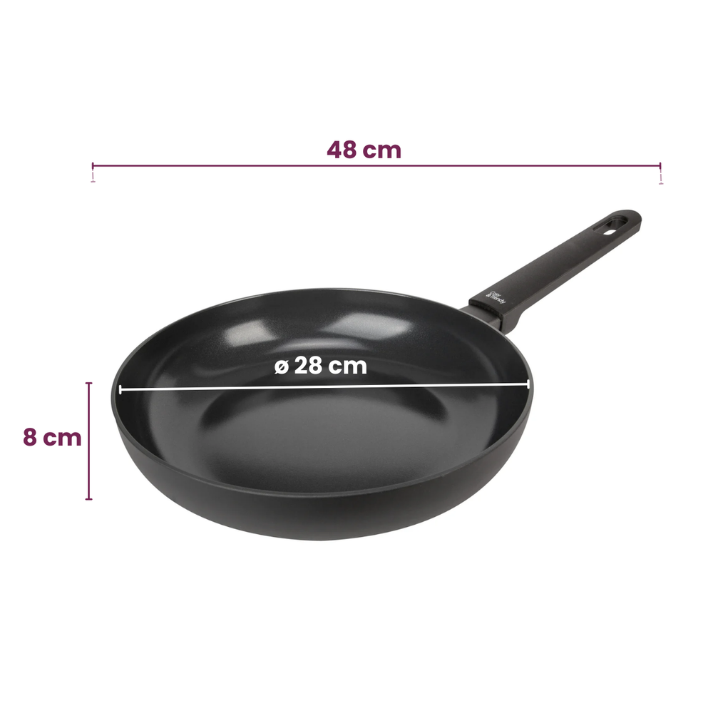 Cookinglife Wokpan Black Cera ø 28 cm - keramische anti-aanbaklaag - geschikt voor alle warmtebronnen