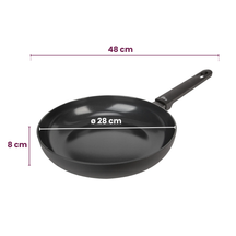 Cookinglife Wokpan Black Cera ø 28 cm - keramische anti-aanbaklaag - geschikt voor alle warmtebronnen