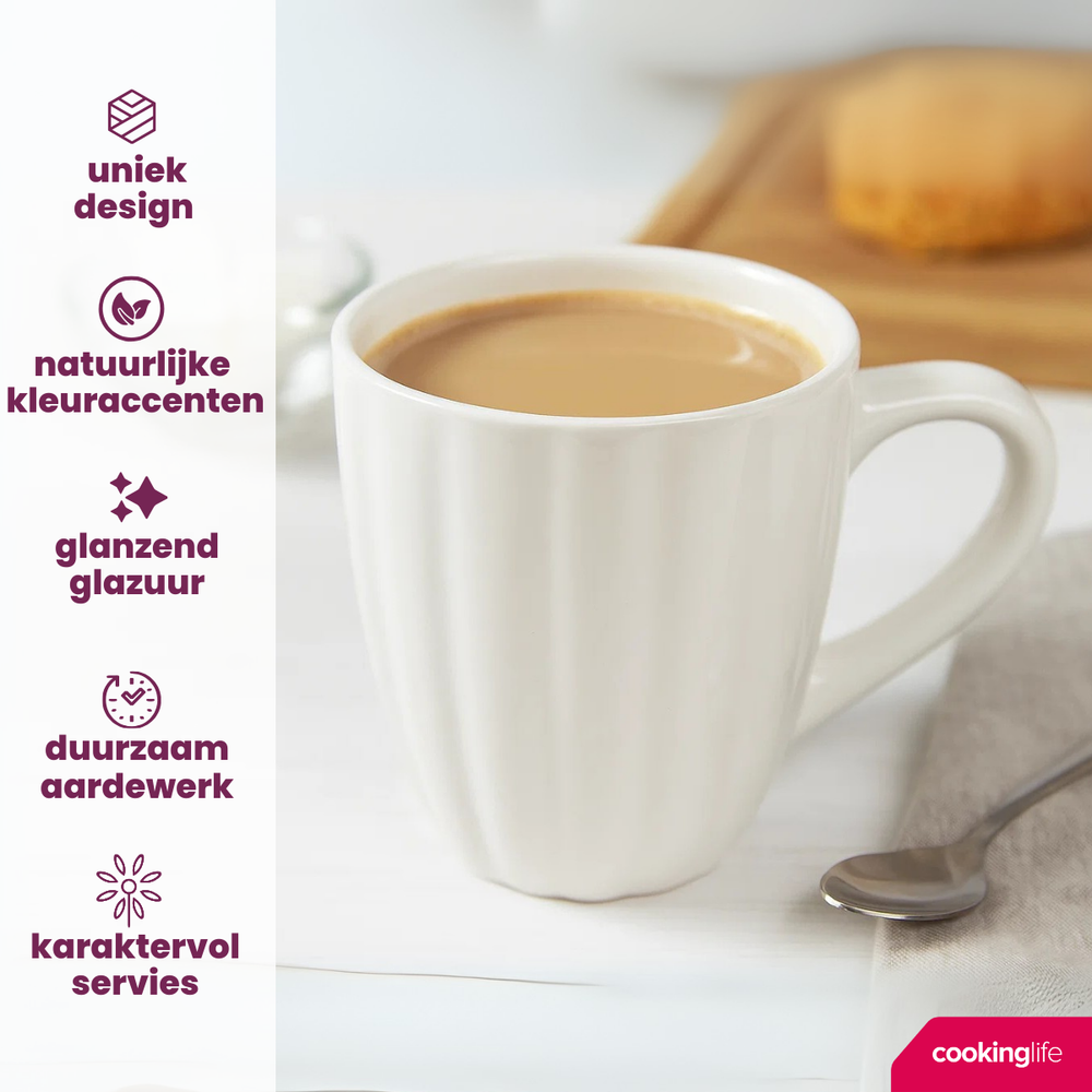 Cookinglife Mokken Cardida Off White 350 ml - 6 Stuks