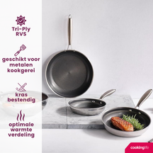 Cookinglife Koekenpannenset HexaCook - ø 24 & 28 cm - NON STICK - keramische anti-aanbaklaag - geschikt voor alle warmtebronnen