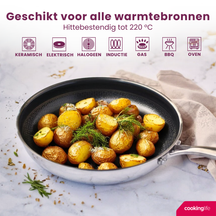 Cookinglife Wokpan HexaCook ø 28 cm - NON STICK - keramische anti-aanbaklaag - geschikt voor alle warmtebronnen
