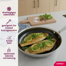 Cookinglife Koekenpannenset HexaCook 2-Delig ø 24 & 28 cm - NON STICK - geschikt voor alle warmtebronnen - keramische anti-aanbaklaag
