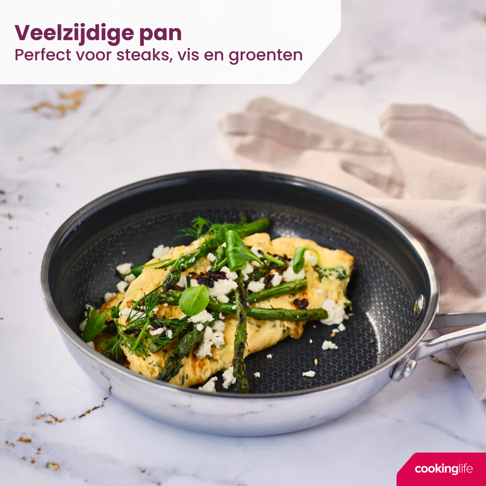 Cookinglife Koekenpan HexaCook ø 20 cm - NON STICK - keramische anti-aanbaklaag - geschikt voor alle warmtebronnen