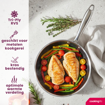 Cookinglife Koekenpan HexaCook ø 24 cm - NON STICK - geschikt voor alle warmtebronnen - keramische anti-aanbaklaag