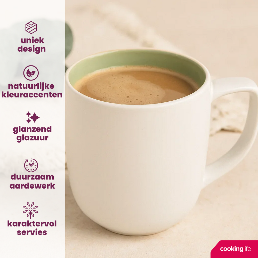 Cookinglife Mokken Mos Groen 390 ml - 6 Stuks