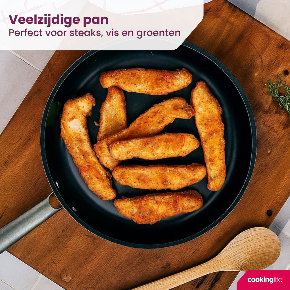 Cookinglife Koekenpannenset ProForge - ø 24 & 28 cm - keramische anti-aanbaklaag - geschikt voor alle warmtebronnen