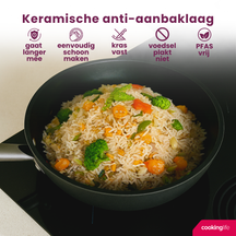 Cookinglife Wokpan ProForge ø 28 cm - keramische anti-aanbaklaag - geschikt voor alle warmtebronnen