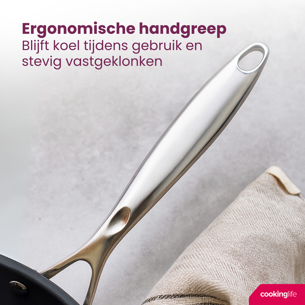 Cookinglife Koekenpan Revolt ø 24 cm - keramische anti-aanbaklaag - geschikt voor alle warmtebronnen