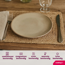 Cookinglife Serviesset Sabi Beige 18-delig / 6 personen - 6 dinerborden, 6 ontbijtborden en 6 kommen